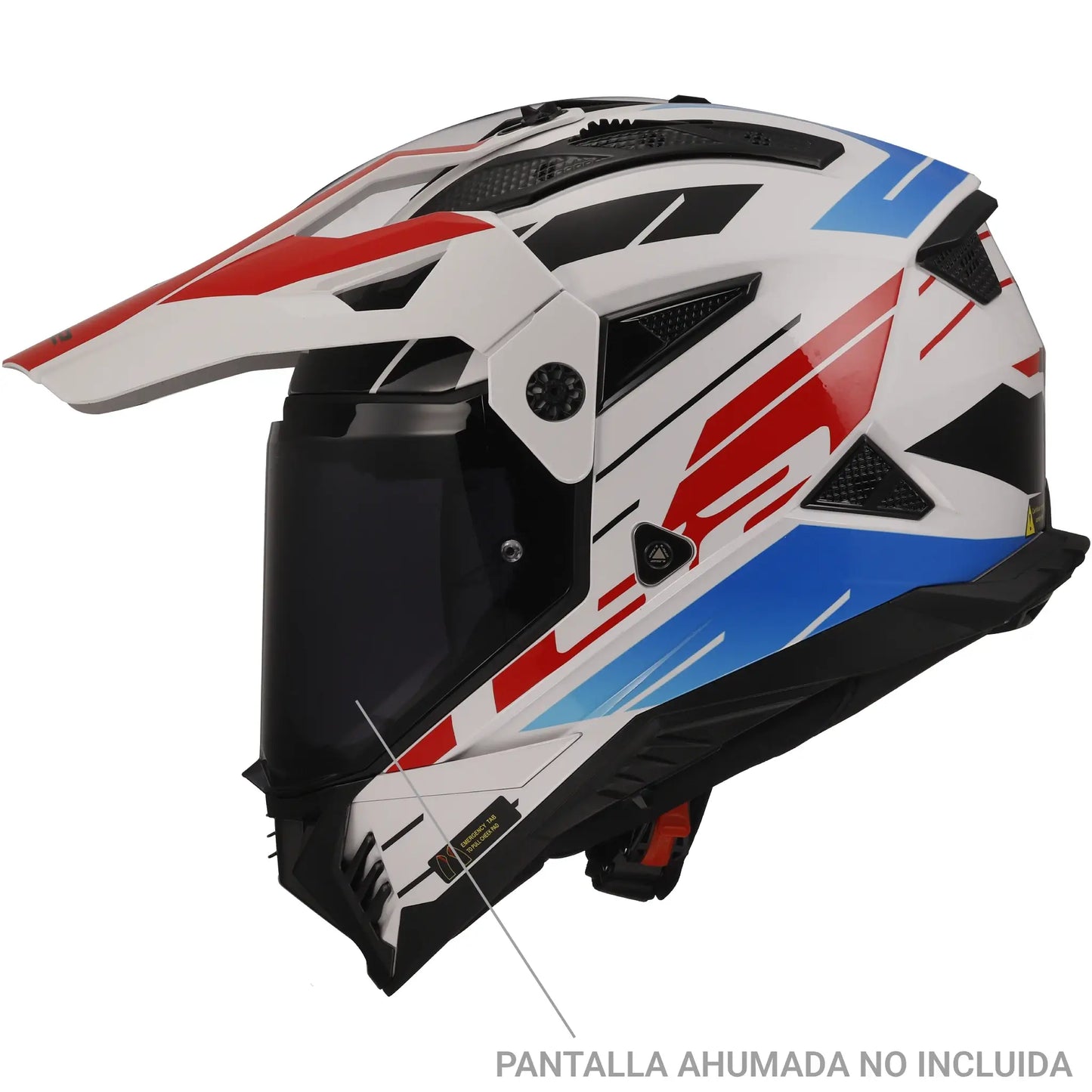 Casco LS2 MX702 Pioneer II Namib - Blanco/Azul/Rojo Brillo