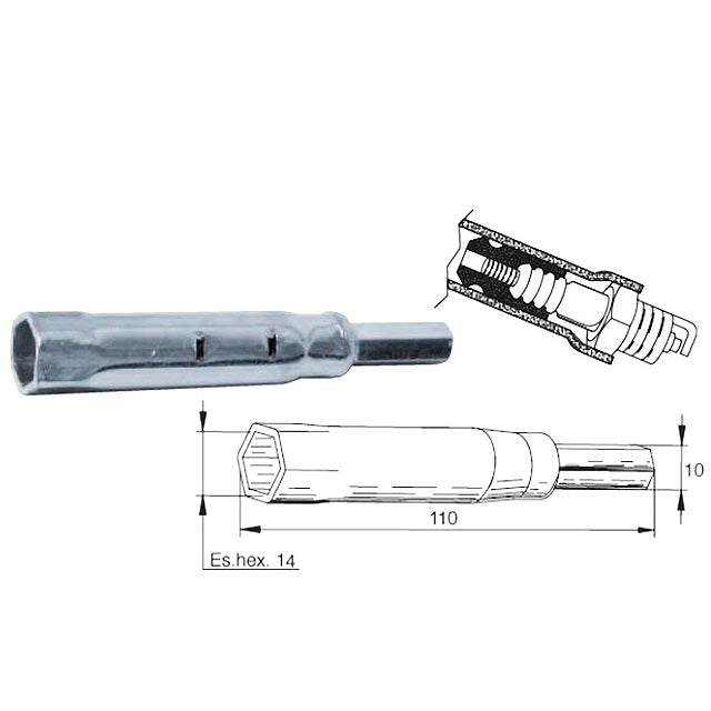 Clé à bougie avec extracteur de pipette en silicone Buzzetti