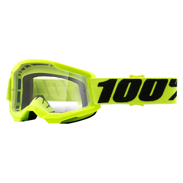 Gafas Offroad 100% Strata 2 Infantil amarillo flúor - cristal transparente 50031-00003