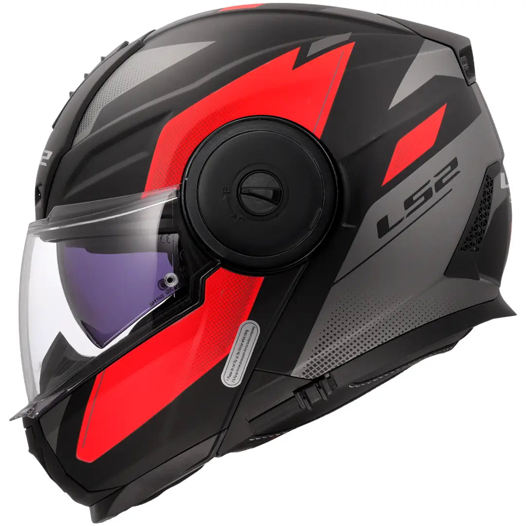 LS2 FF902 Scope II Duria modular helmet - Matte Black/Red