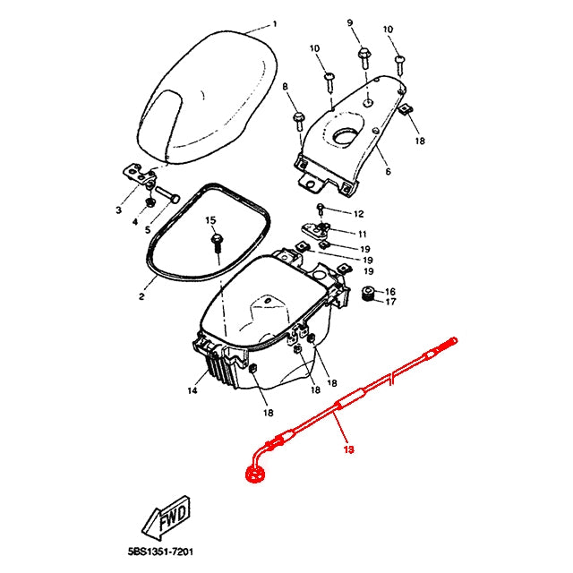 Cabo de bloqueio do assento Yamaha Aerox <2012