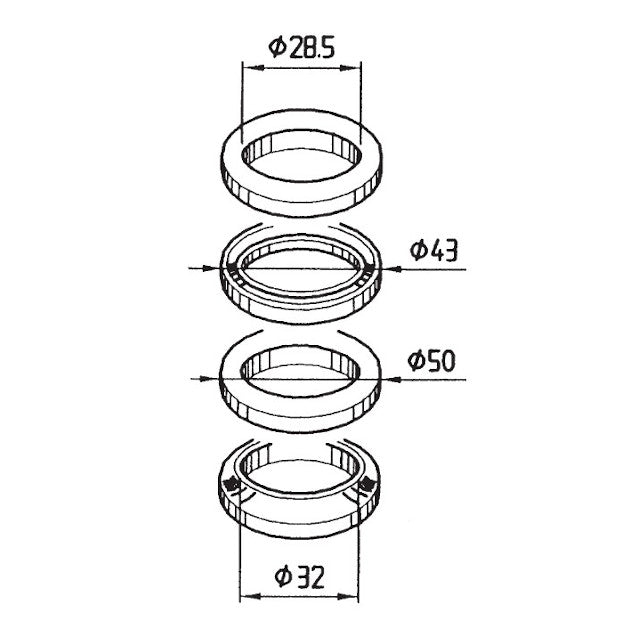 Roulements de direction Aprilia Habana 50 / Mojito 50-125 / Sonic 50 / SR 125 Buzzetti