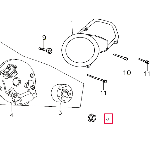 Tuerca cigüeñal/encendido Pitbike motor 150-3 150-5 YX 617710000BCR-1
