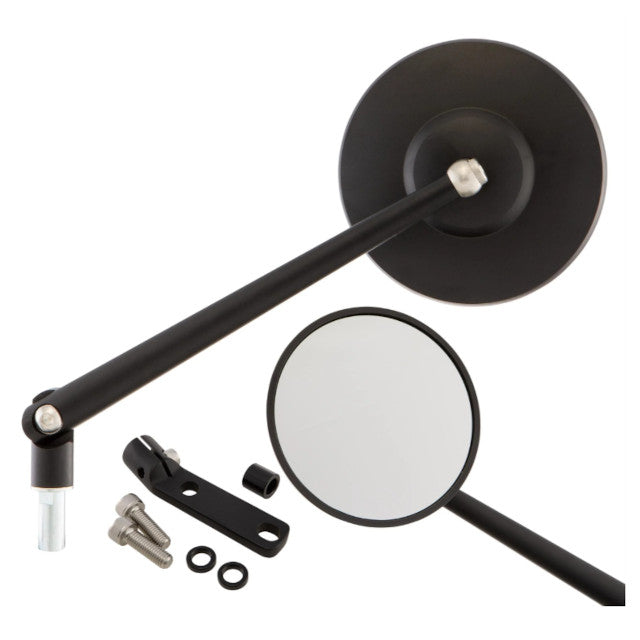 Retrovisores homologados Vespa Series Pordoi preto com chapa cnc Sip