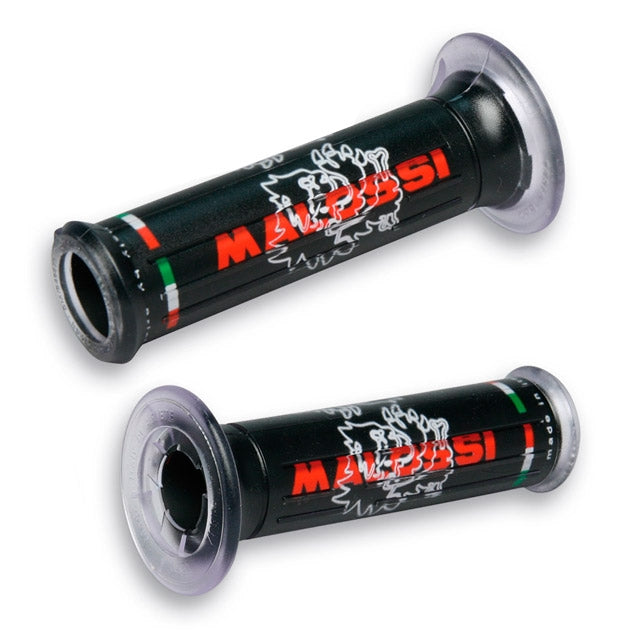 Malossi black grips Malossi TRIBAL logo Ø 30 model without side closure