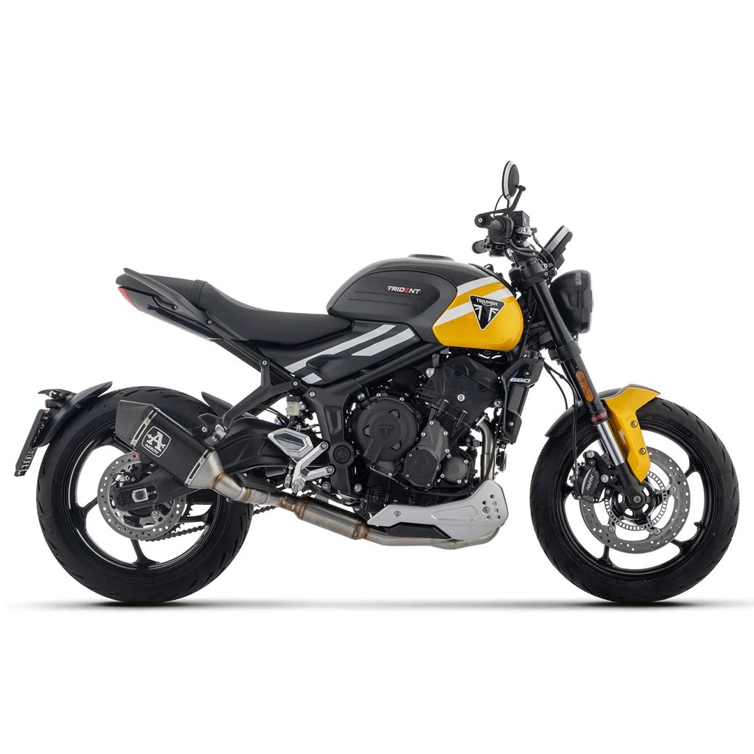 Escape completo Arrow Veloce Triumph Trident 660 25-26 - alumínio preto / carbono
