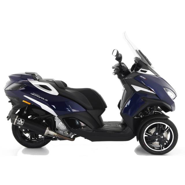 Escape Arrow Slip-On Urban Peugeot Metropolis 400 17-21 (CE) preto-carbono