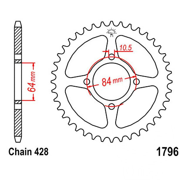 Suzuki RV 125 Vanvan 07-13 transmission kit 14x49Z 428 VX 134 links D.I.D - steel