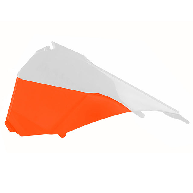 Tapas Filtro Aire brillante KTM 125/200/250/300/450/500EXC 250/350EXC-F 14-16 Polisport - blanco-naranja KTM 8455200001