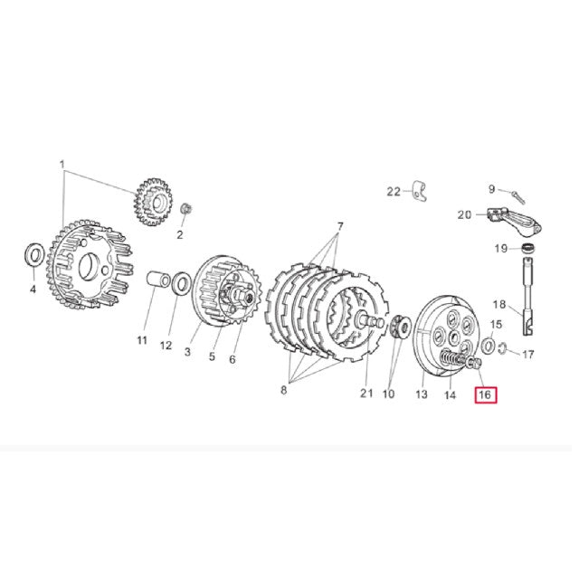 Clutch spring screw Derbi euro 3/4