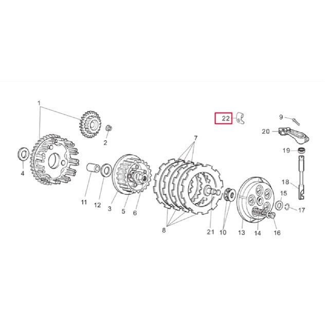 Pletina sujeccion cable embrague Derbi euro 3/4