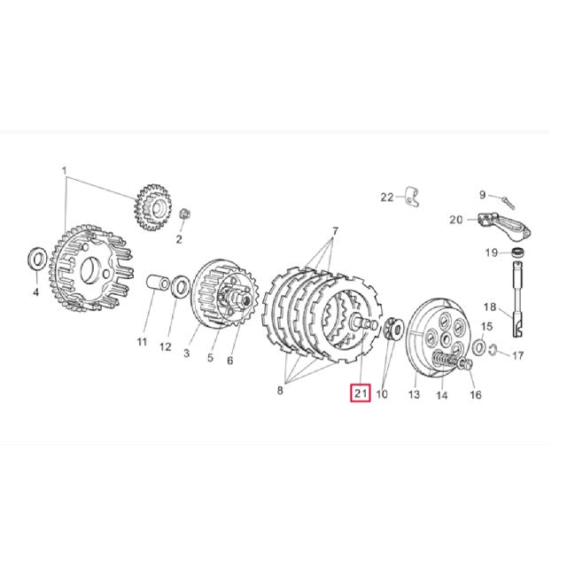 Atuador de embraiagem Derbi euro 3/4