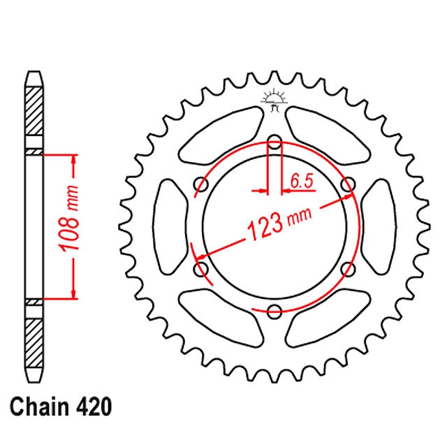 Transmission Sprocket Derbi GPR >2004 / Aprilia RS >2006 420 pitch IGM