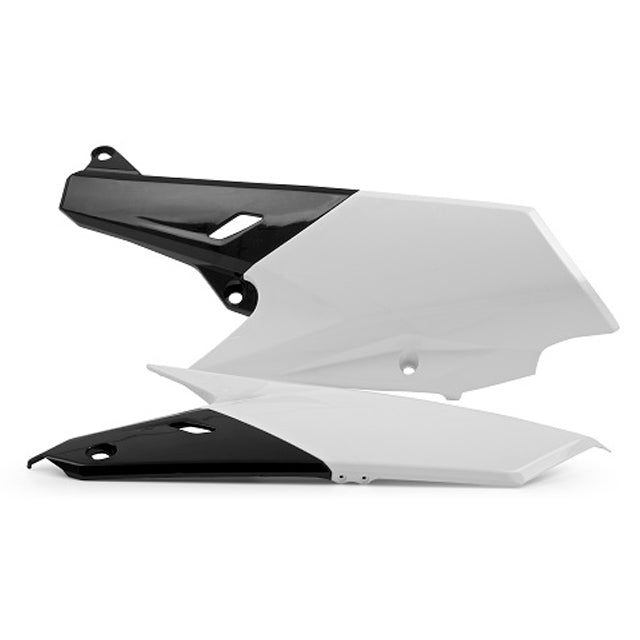 Tapas Laterales Yamaha WR250F 14-19 YZ450FX/WR450F 16-18 YZ450F 14-17 YZ250FX 15-19 YZ250F 14-18 Polisport blanco-negro 8607000002