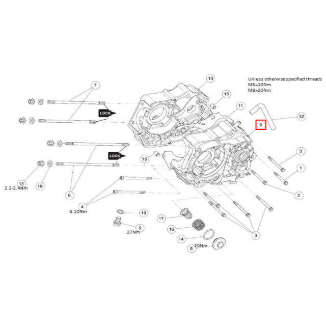 Cárter esquerdo do motor Daytona Anima 4 velocidades arranque a pedal