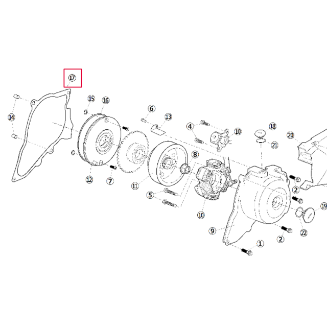 Junta da tampa ignição 190 arranque elétrico motor Daytona Anima