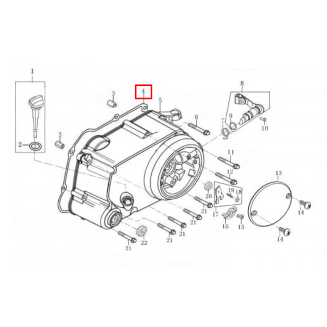 Junta tapa embrague Pitbike motor semi-auto 88/125 Zongshen 90206-D002-0000
