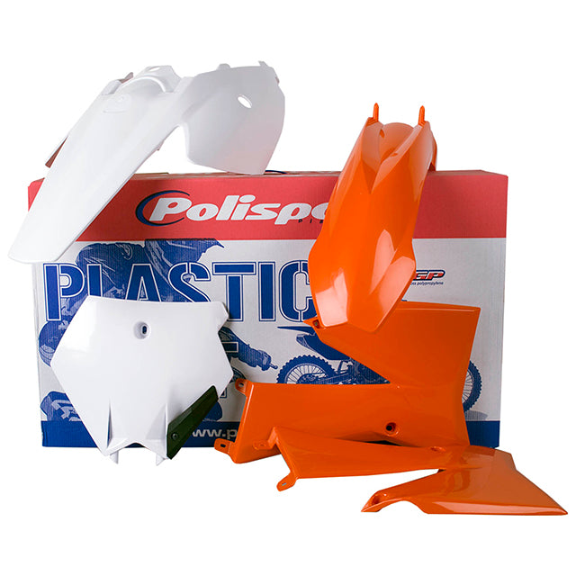 Kit de plásticos KTM 85SX 06-12 Polisport - OEM naranja-blanco 90451
