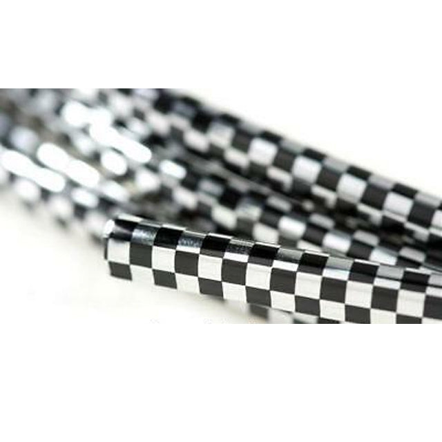 Bordón estrecho, cromo/negro cuadr, 5m, ancho 8mm SIP