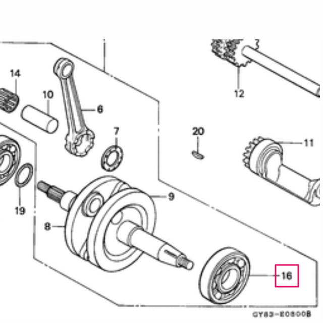 Cojinete cigüeñal Honda NSR 75/80 NTN 25x56x15 91004-GJ1-003