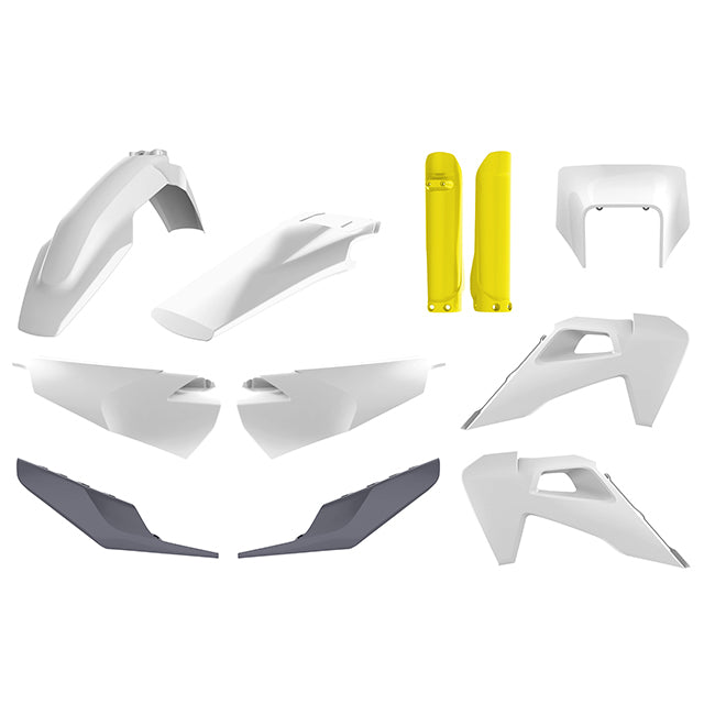 Kit de plásticos TE/FE 20-22 Polisport - OEM blanco-amarillo 91124