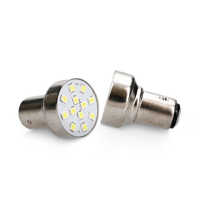 Bombillas Amolux LED blanco piloto trasero 12 LEDs tipo BAY15D 2 unidades