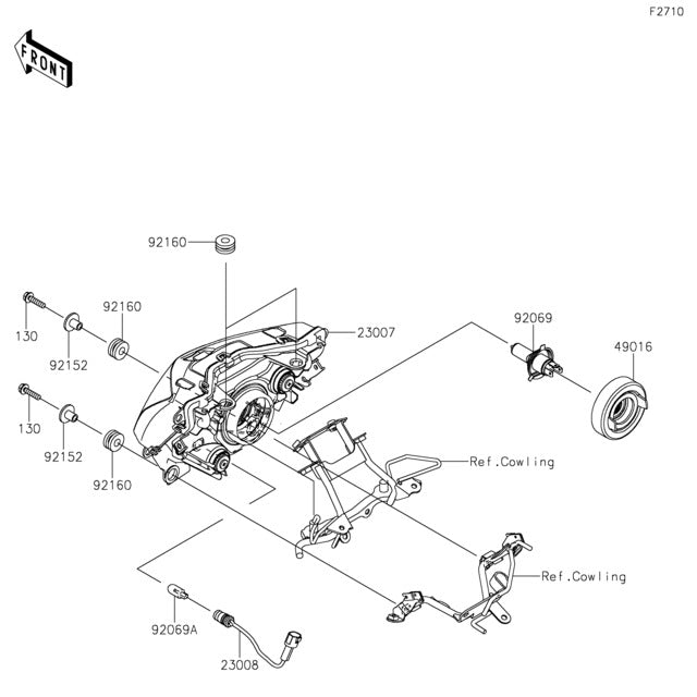 Casquillo para goma soporte faro Kawasaki 92152-1985