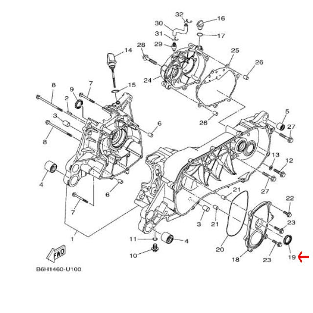 Joint vilebrequin côté variateur Yamaha N-Max / X-Max 125 21-25