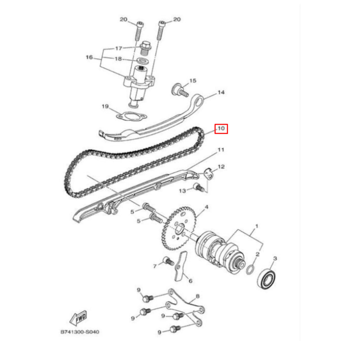 Cadena de distribución Yamaha X-Max 300 17-25 94568H811000