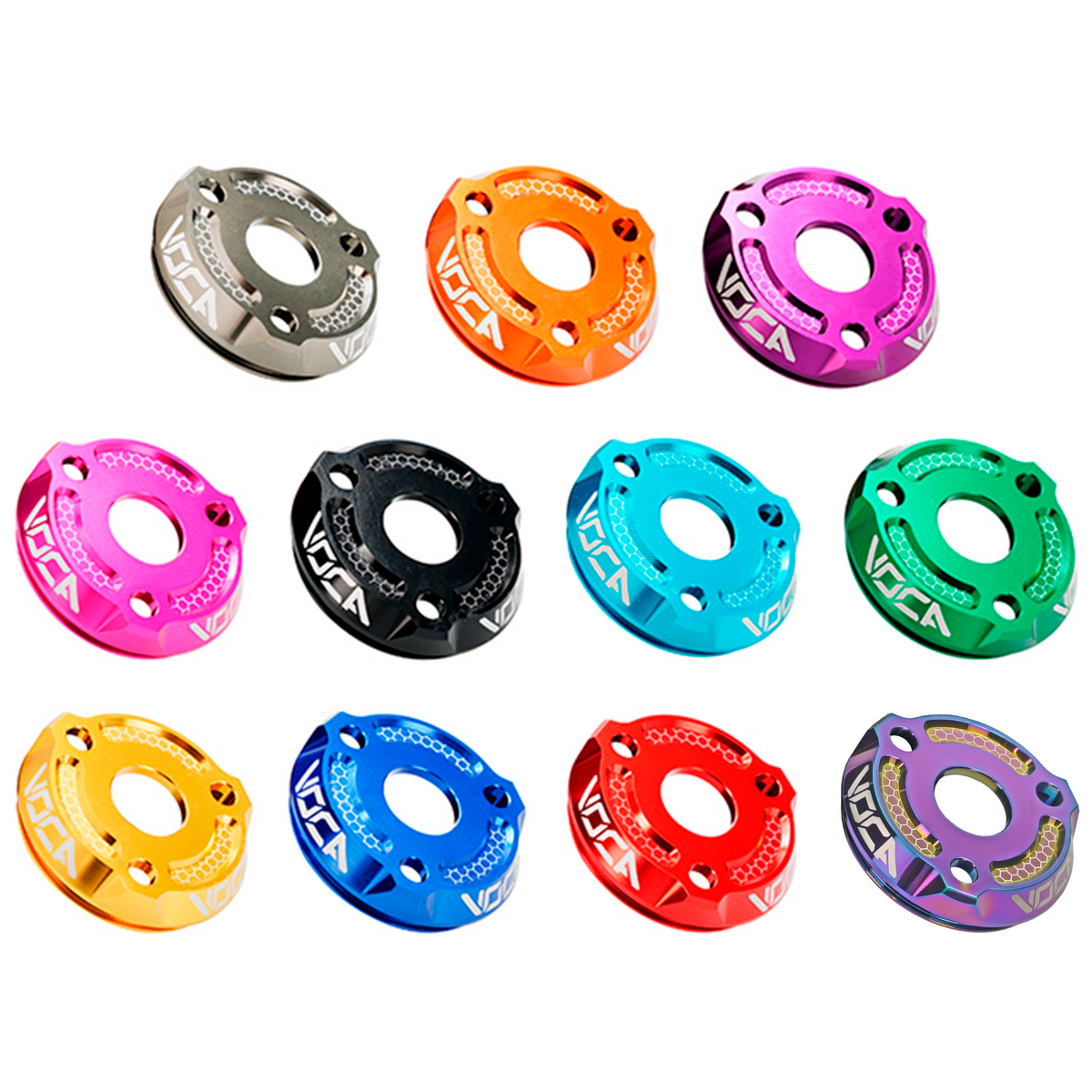 Kit de cazoletas silenciador VOCA CNC anodizado