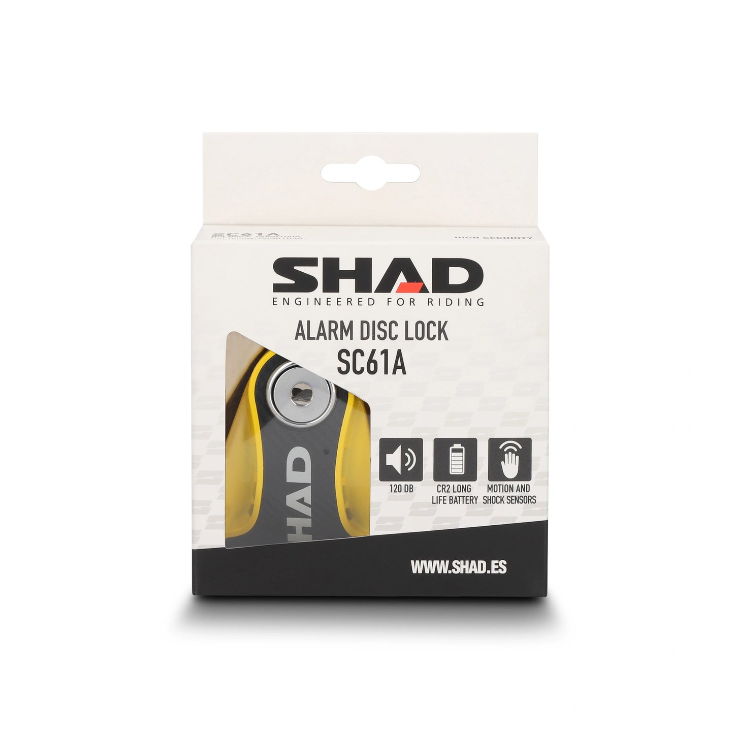 Cadeado antirroubo de disco Shad SC61A - amarelo