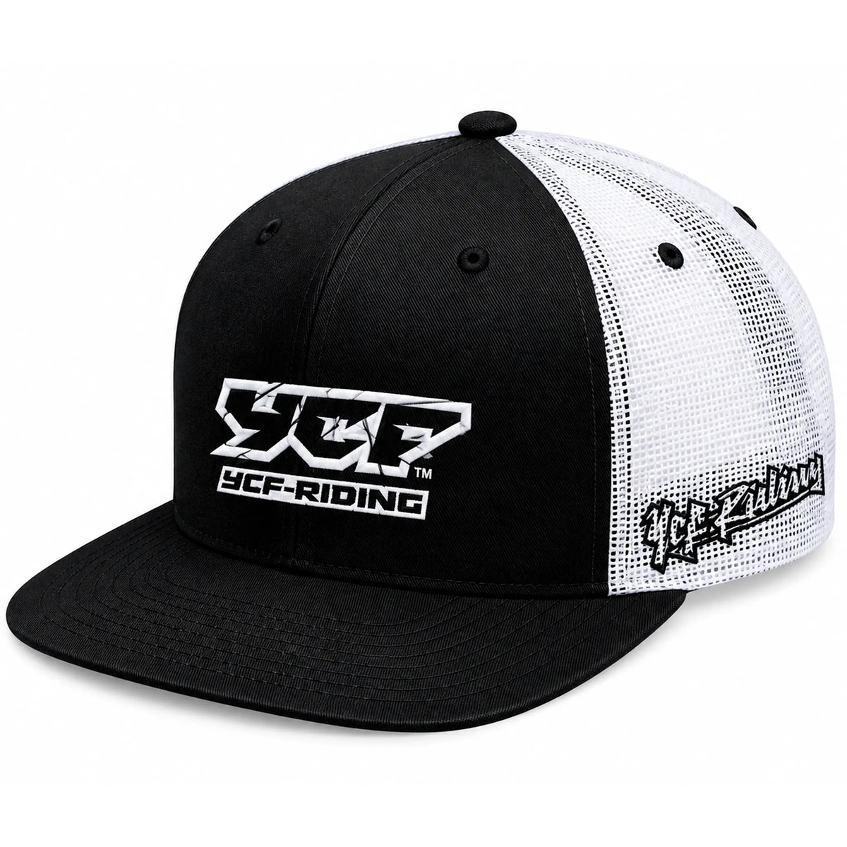 Gorra YCF visera plana - Negro/Blanco