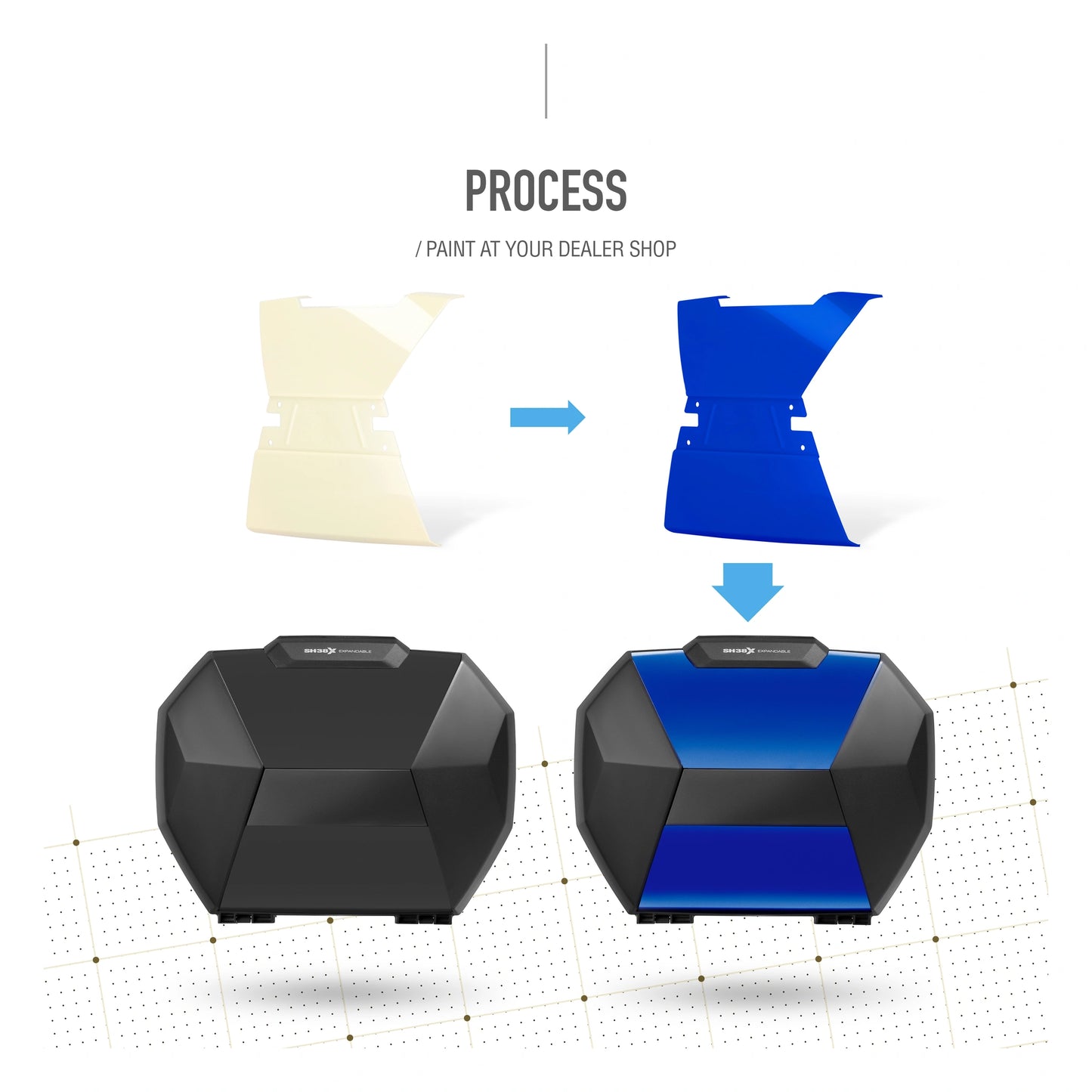 Tampas de mala Shad SH38X - sem pintar