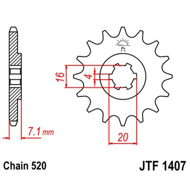 Piñon de Acero 10 Dientes JTF1407 JT Sprockets