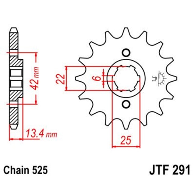 Piñon de Acero 17 Dientes JTF291 JT Sprockets JTF291.17