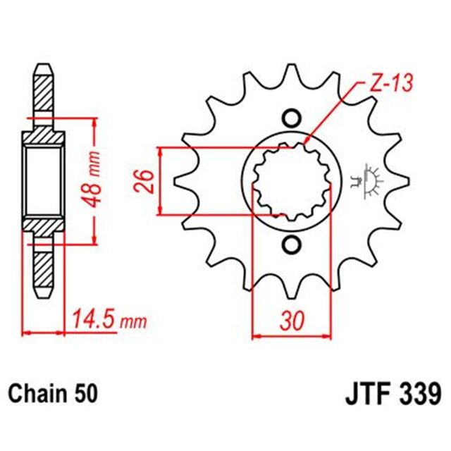 Piñon de Acero 16 Dientes JTF339 JT Sprockets