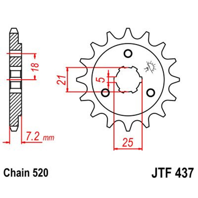 Piñon de Acero 15 Dientes JTF437 JT Sprockets