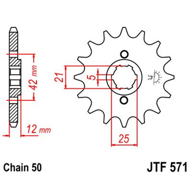Steel Sprocket 16 Teeth JTF571 JT Sprockets