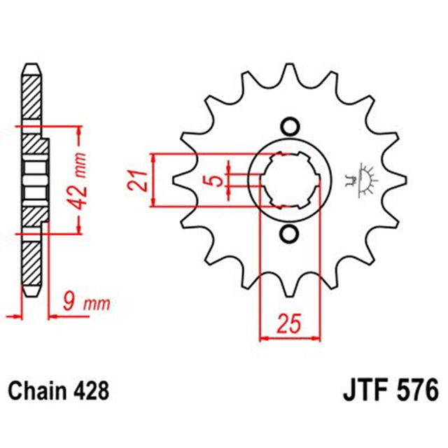Steel Sprocket 19 Teeth JTF576 JT Sprockets