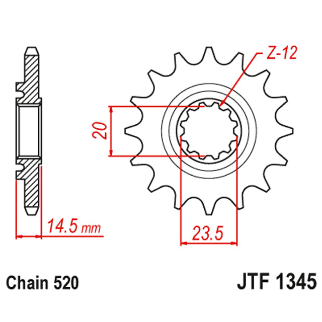 Piñon de Acero 13 Dientes Con Goma JTF1345 JT Sprockets