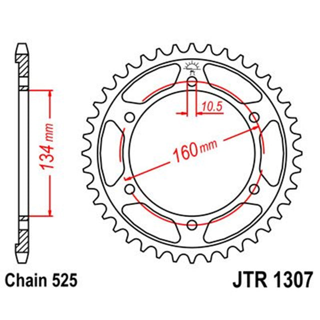 Corona de Acero 41 Dientes Zinc Negro JTR1307 JT Sprockets