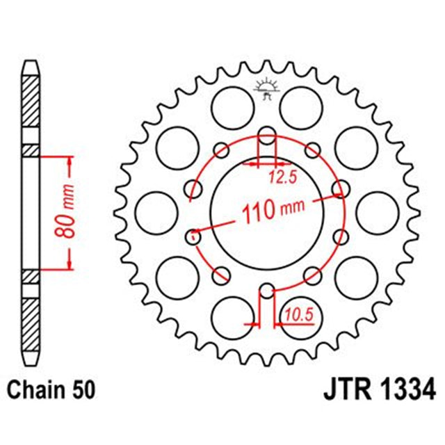 Corona de Acero 45 Dientes JTR1334 JT Sprockets