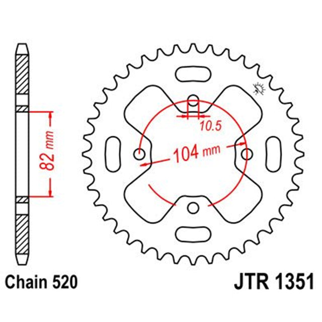 Corona de Acero 40 Dientes JTR1351 JT Sprockets