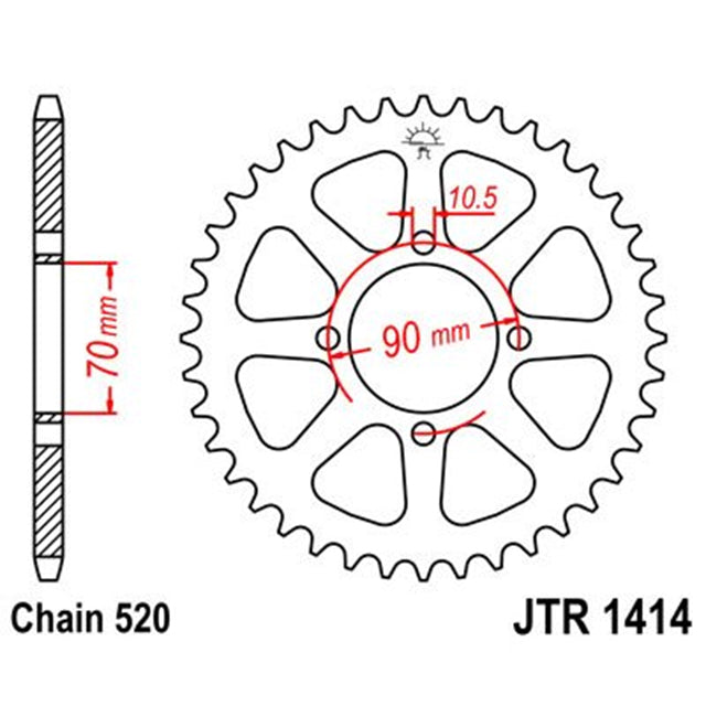 Corona de Acero 41 Dientes JTR1414 JT Sprockets