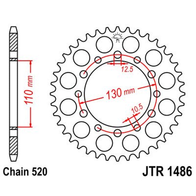 Corona de Acero 42 Dientes JTR1486 JT Sprockets
