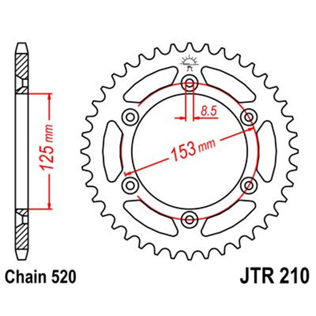 Corona Honda CR 125/250 / CRF 250/450 / Beta Z-46 Acero JT Sprockets