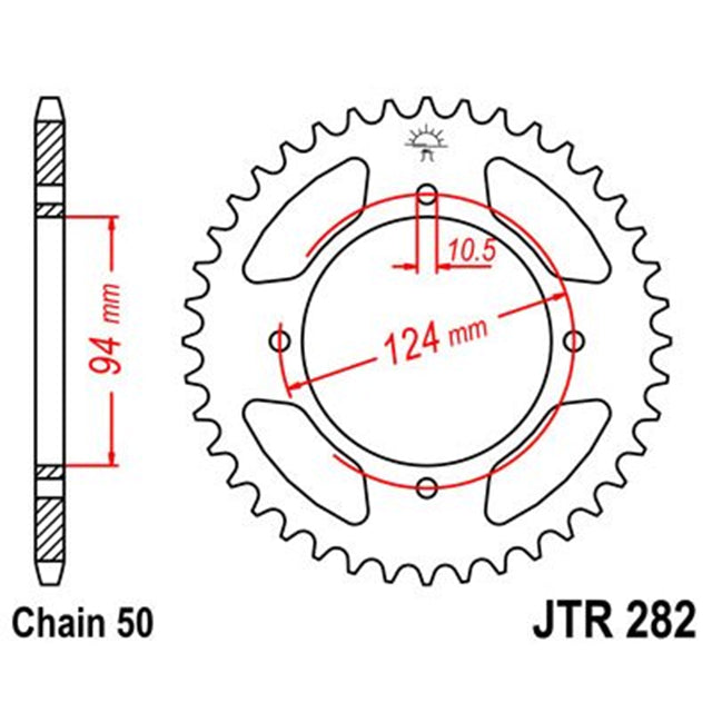 Corona de Acero 37 Dientes JTR282 JT Sprockets