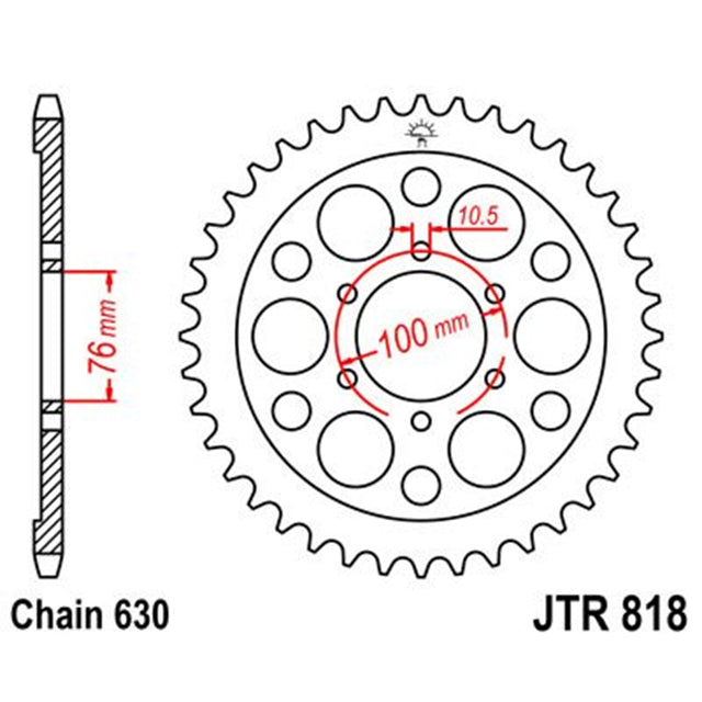 Corona de Acero 41 Dientes JTR818 JT Sprockets
