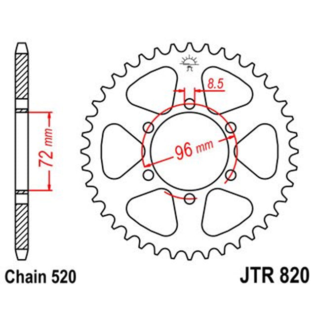 Corona de Acero 42 Dientes JTR820 JT Sprockets