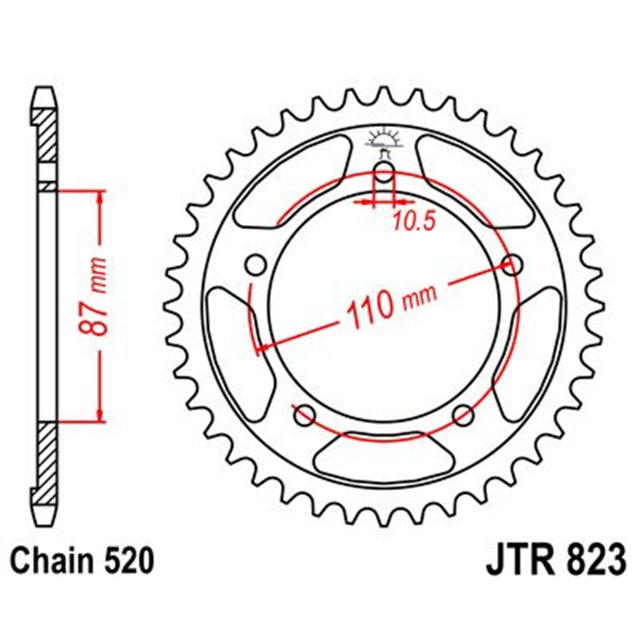 Corona de Acero 39 Dientes JTR823 JT Sprockets JTR823.39